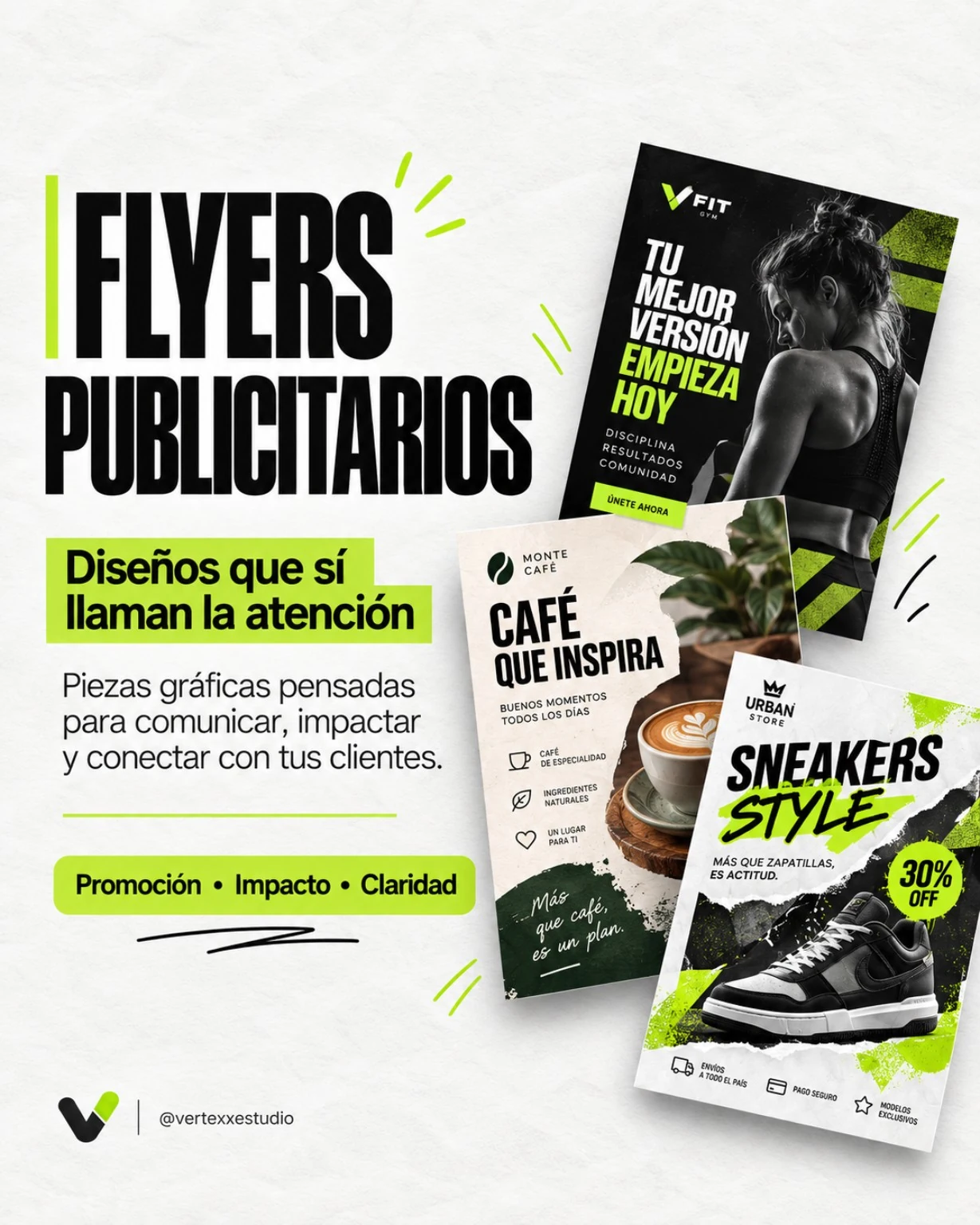 Muestra de flyers publicitarios